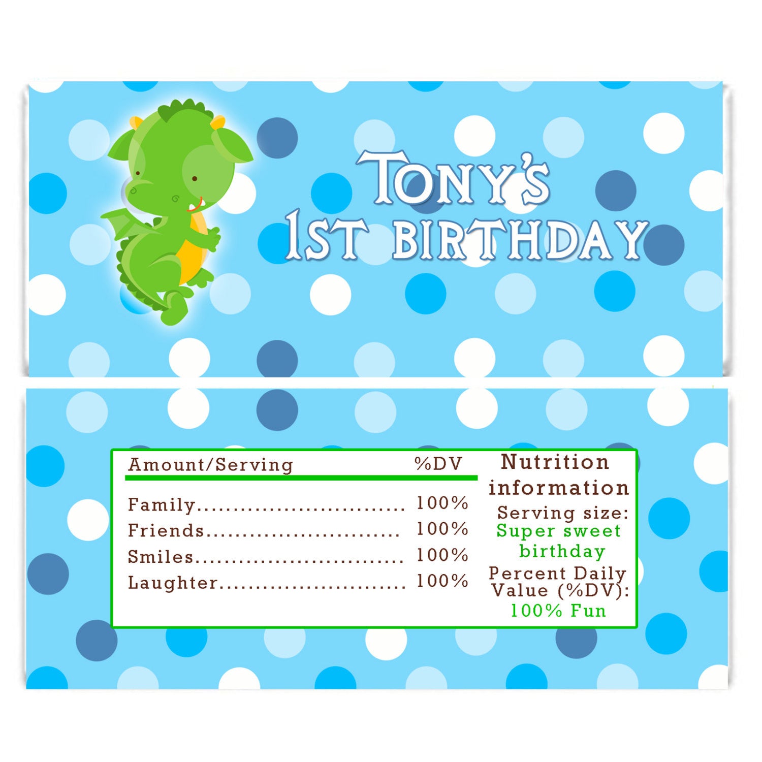 Dragon Candy Bar Wrapper Label Baby Shower Birthday