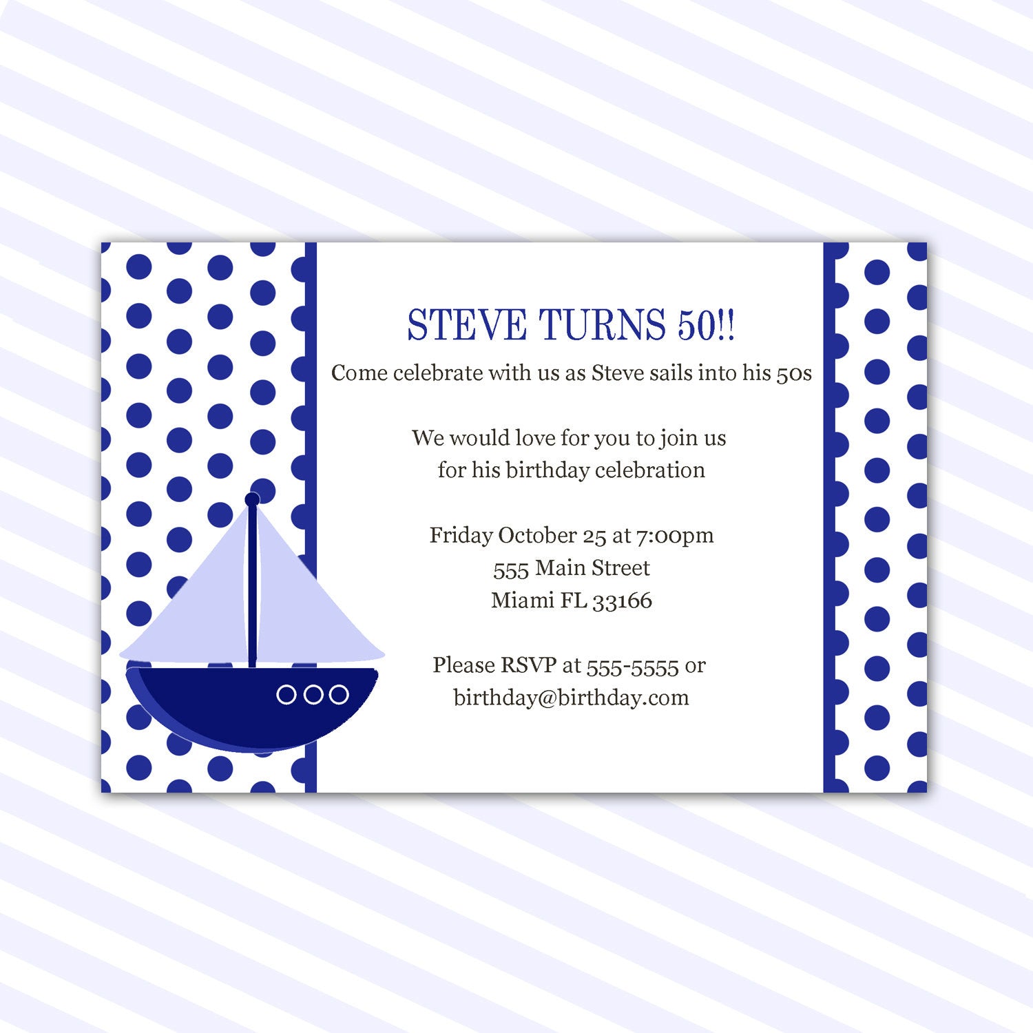 boat birthday invitation