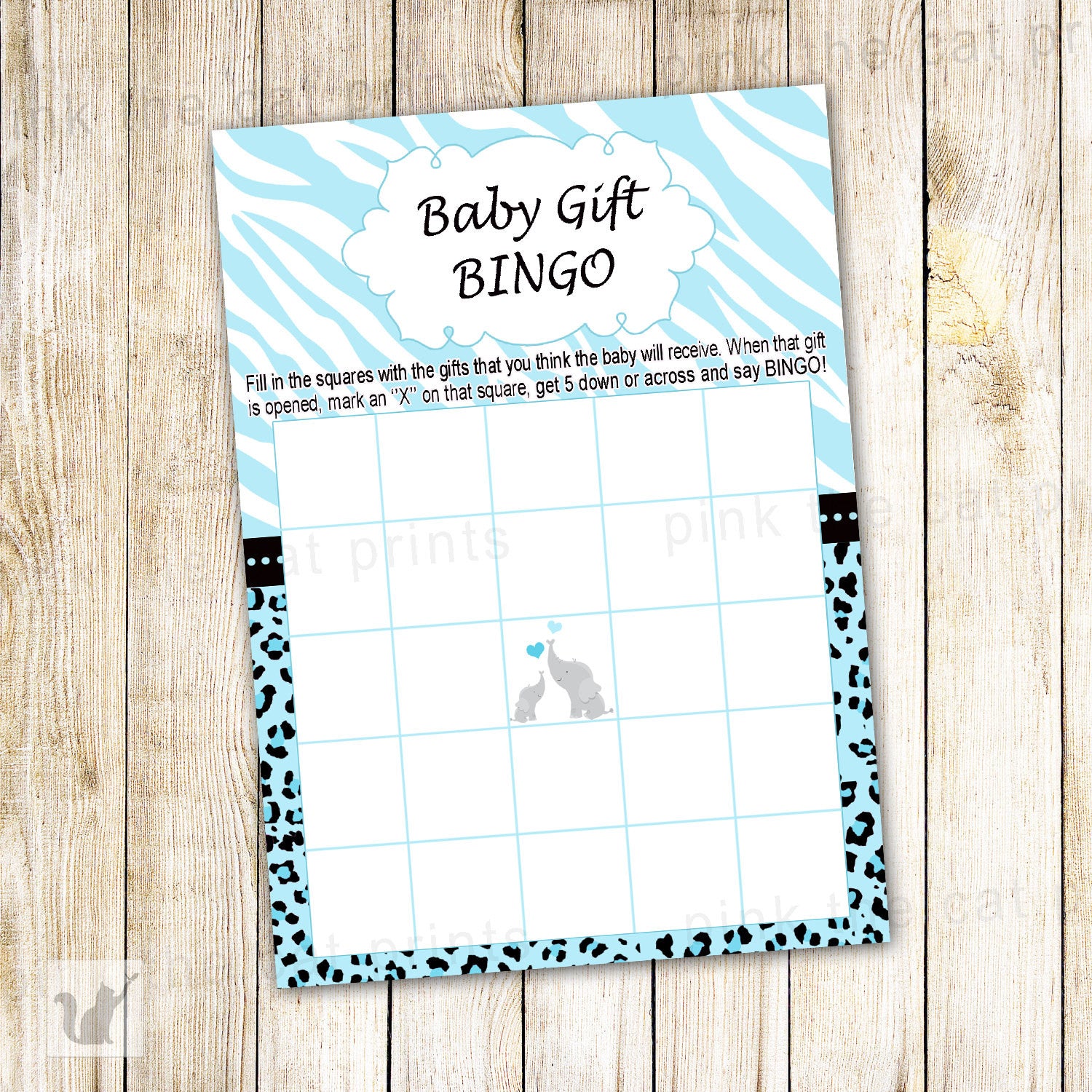 elephant-baby-shower-bingo-card-blue-pink-the-cat for Free Printable Baby Shower Bingo Elephant Baby Shower Bingo Card Blue – Pink the Cat for Free Printable Baby Shower Bingo