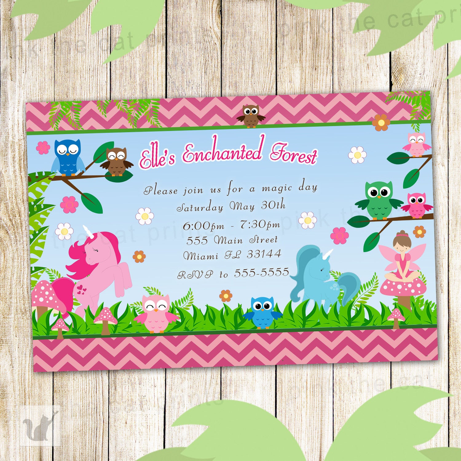 enchanted forest invitation girl birthday