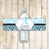 Giraffe Bottle Label Turquoise Blue Baby Shower