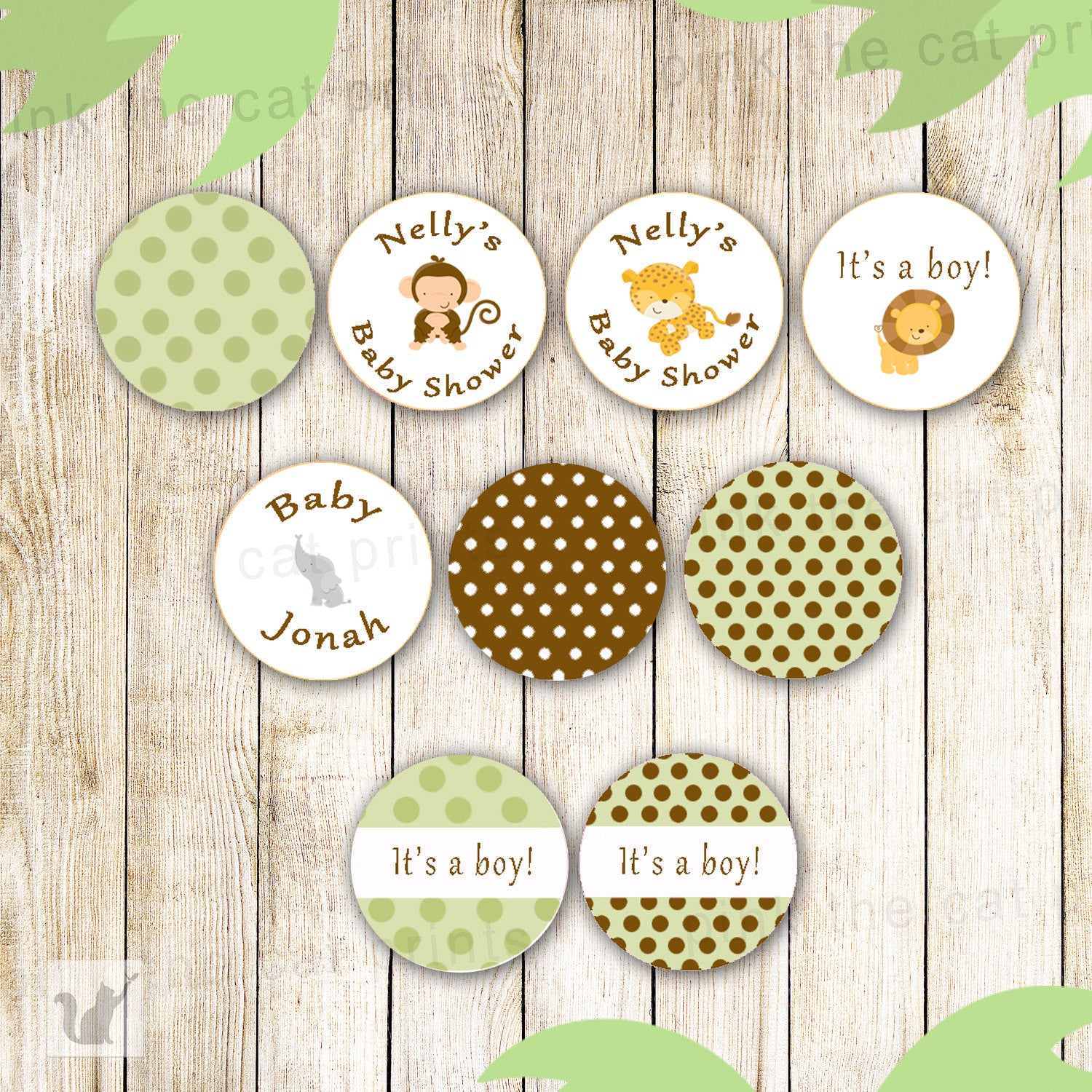 Green Jungle Candy Label Sticker Green Brown