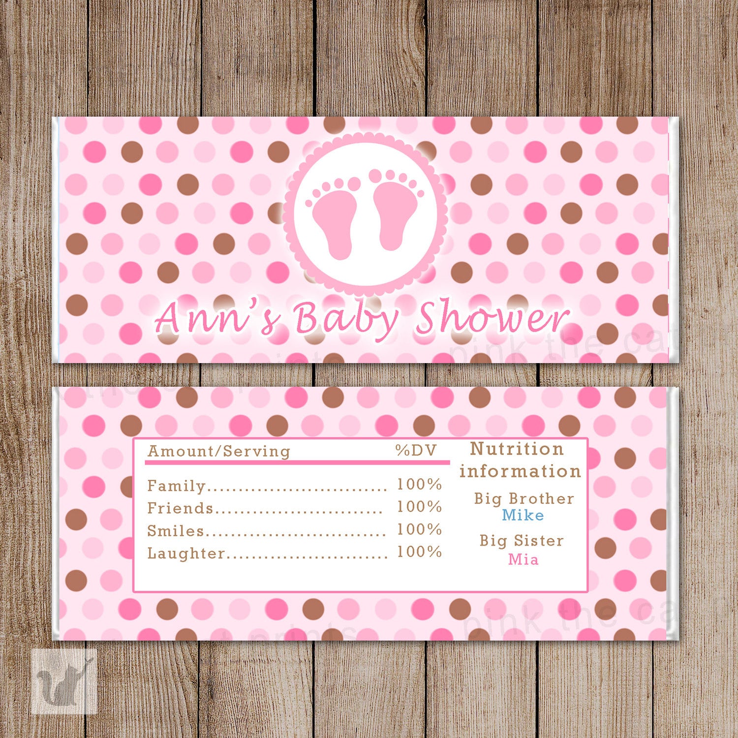 Baby Girl Shower Candy Bar Wrapper Label Pink – Pink the Cat baby-girl-shower-candy-bar-wrapper-label-pink-pink-the-cat