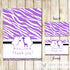 Giraffe thank you card purple printable