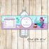 Mermaid bottle labels purple printable personalized african american