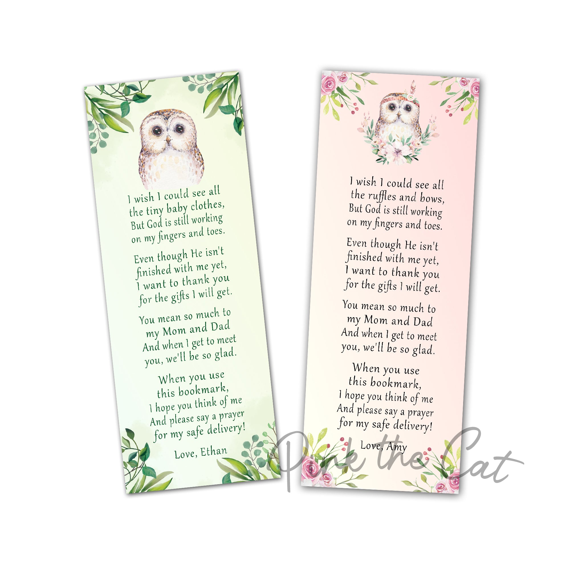 Owl bookmarks forest animals
