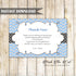 Blue Silver Thank You Card Birthday Brridal Shower Printable