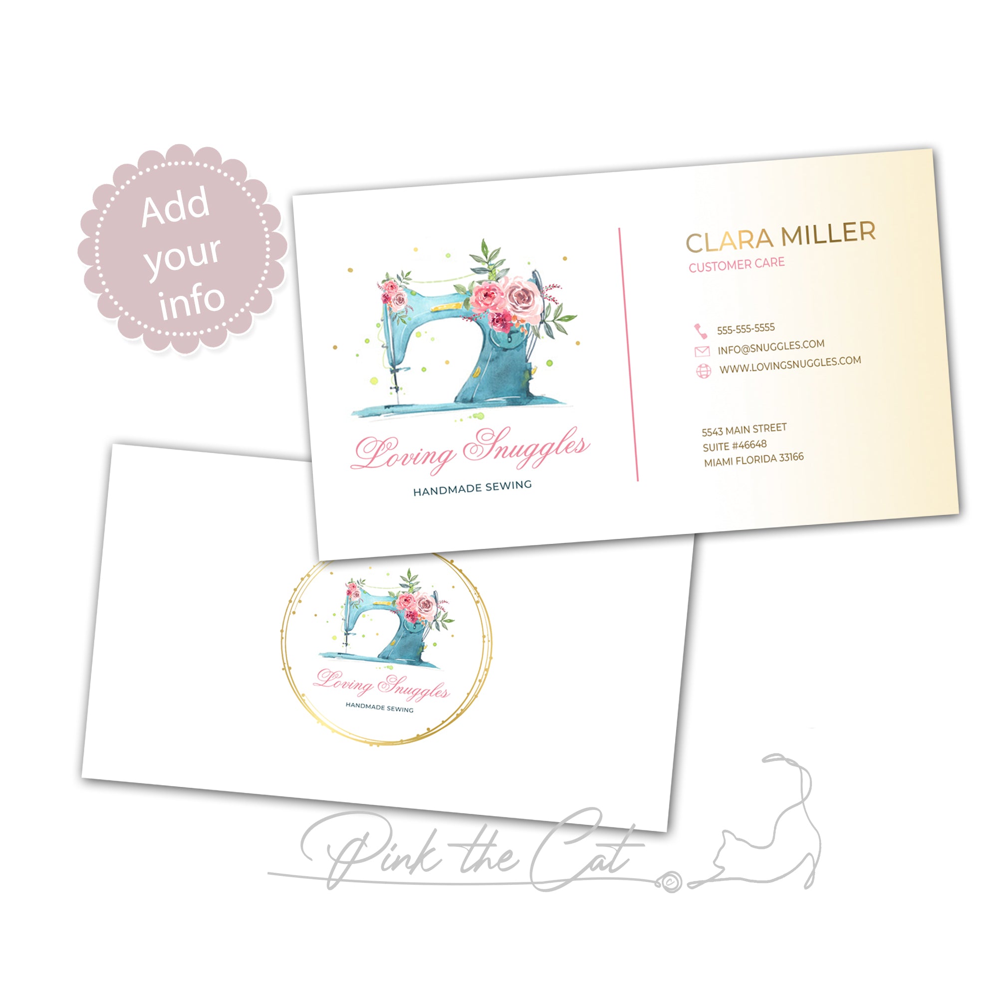 Premade sewing business card