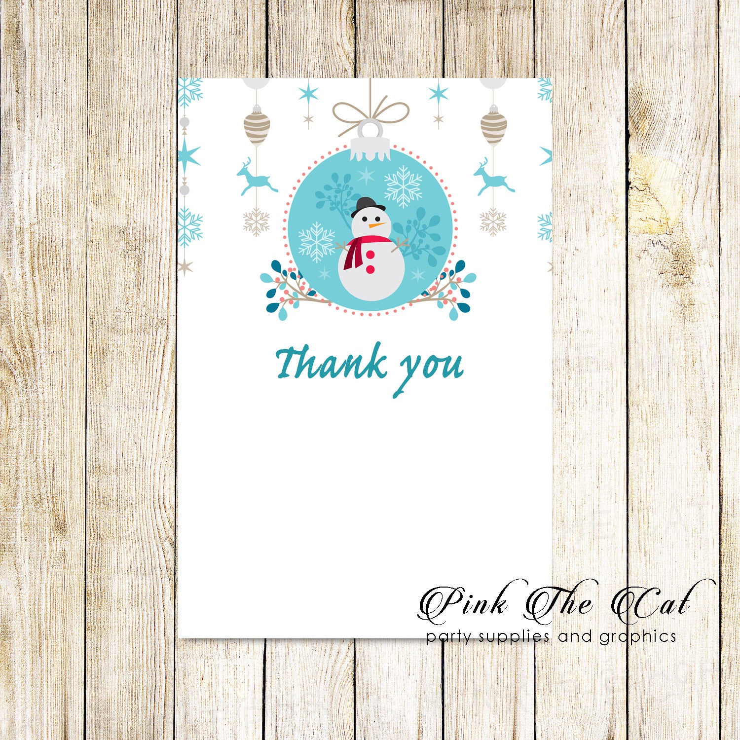 snowmantk 30 thank you cards kids snowman winter wonderland writable – pink