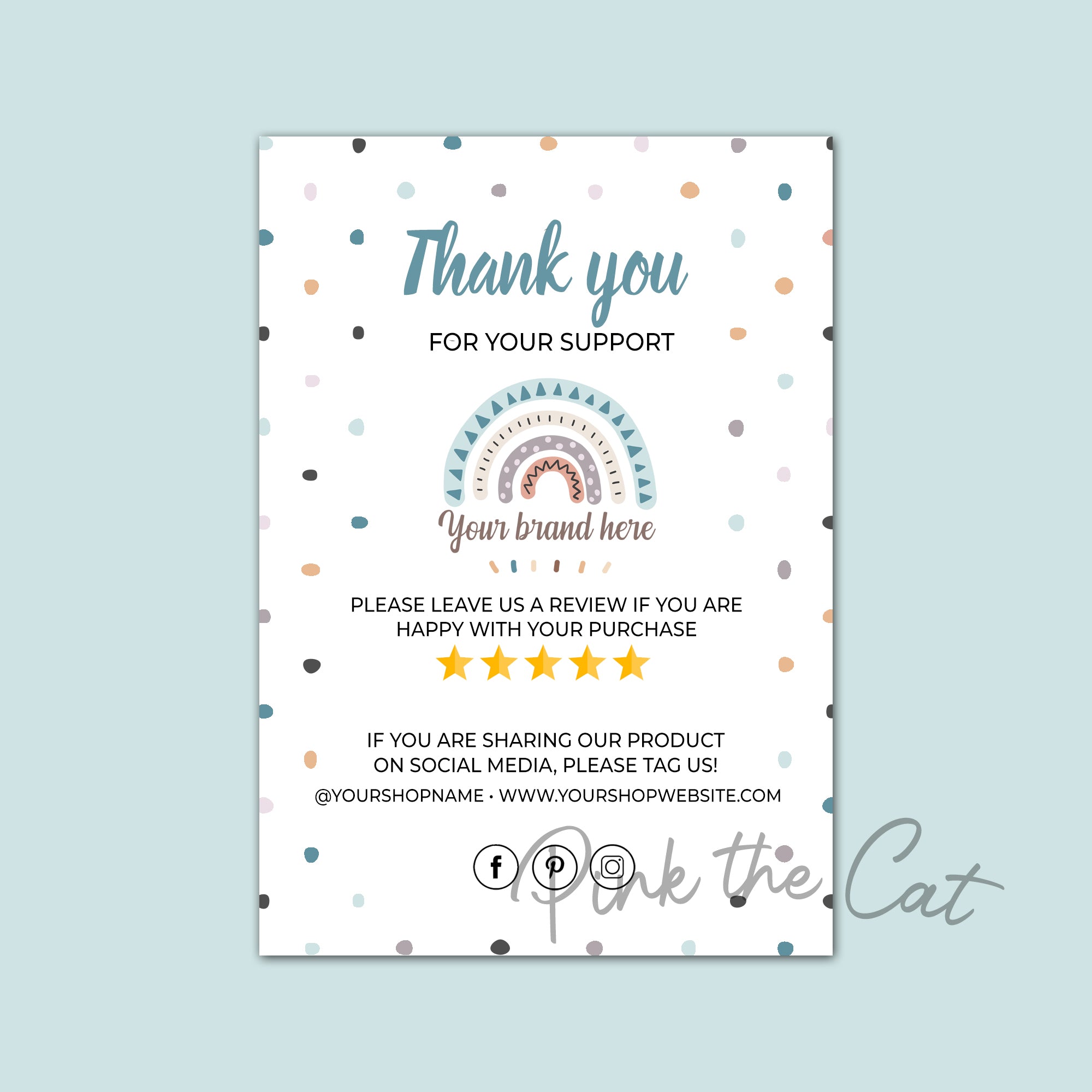 Business thank you card boho rainbow #2