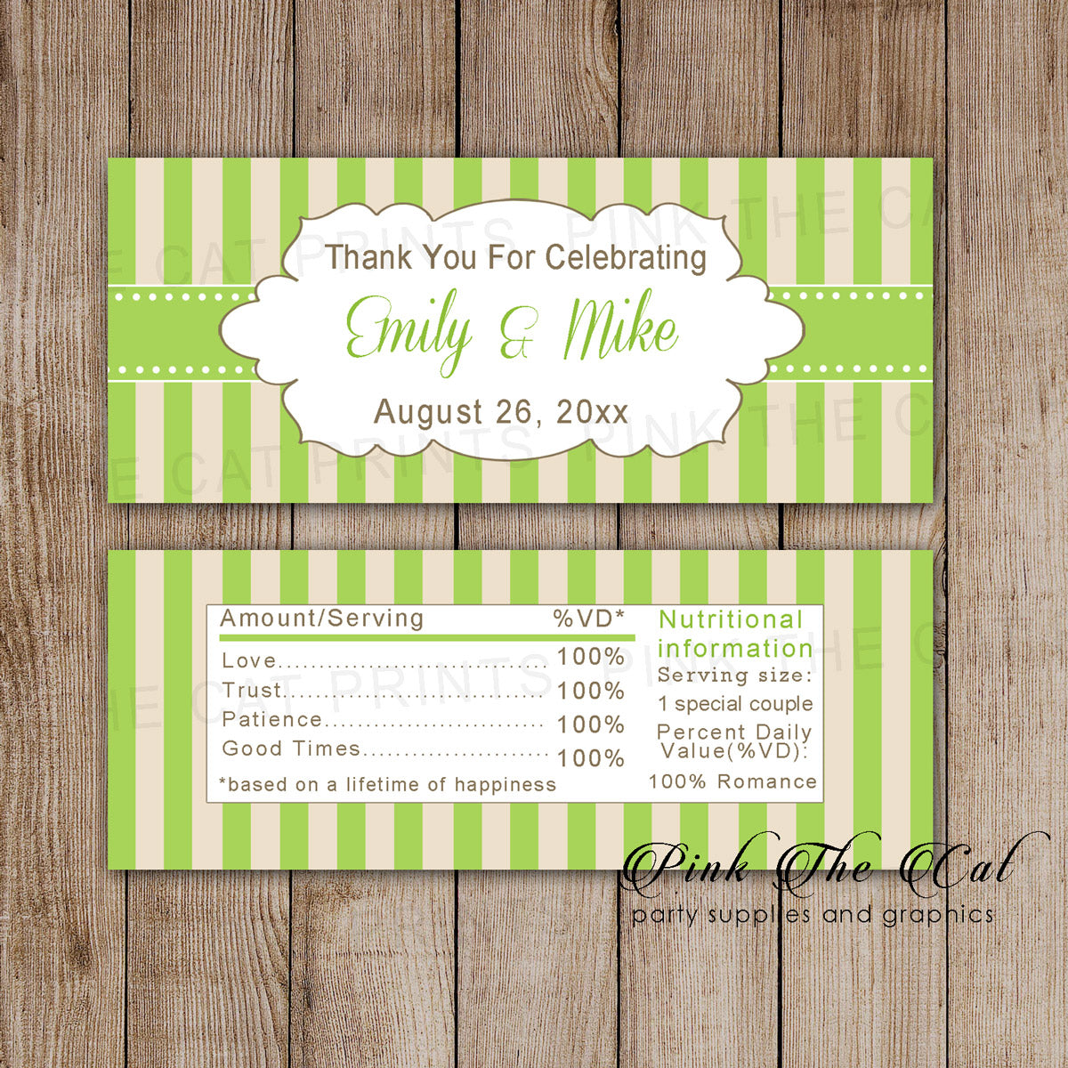 30 Candy Bar Wrappers Wedding Bridal Shower Green Gold – Pink the Cat 30-candy-bar-wrappers-wedding-bridal-shower-green-gold-pink-the-cat