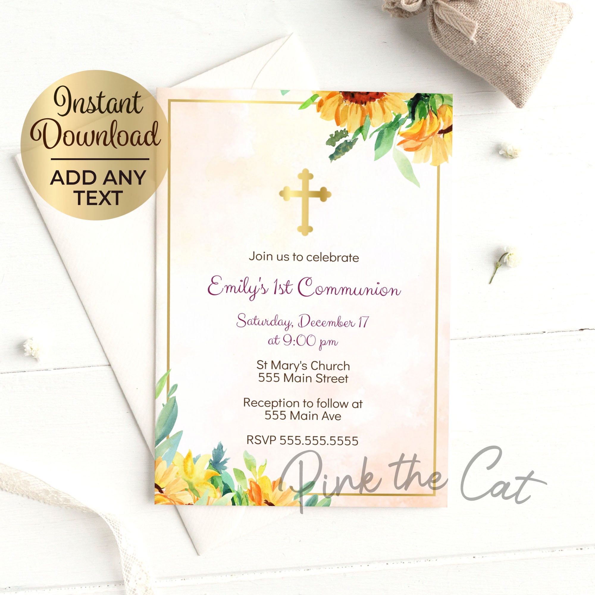 First Communion Invitations Templates