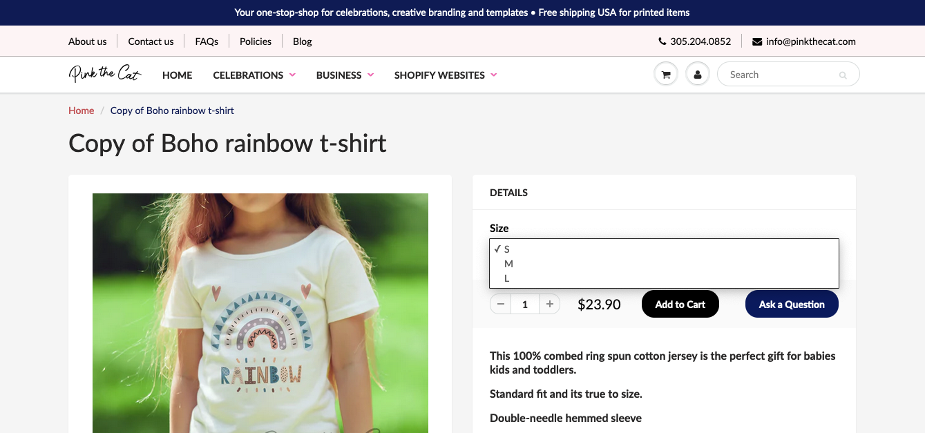 How to create variant size on shopify