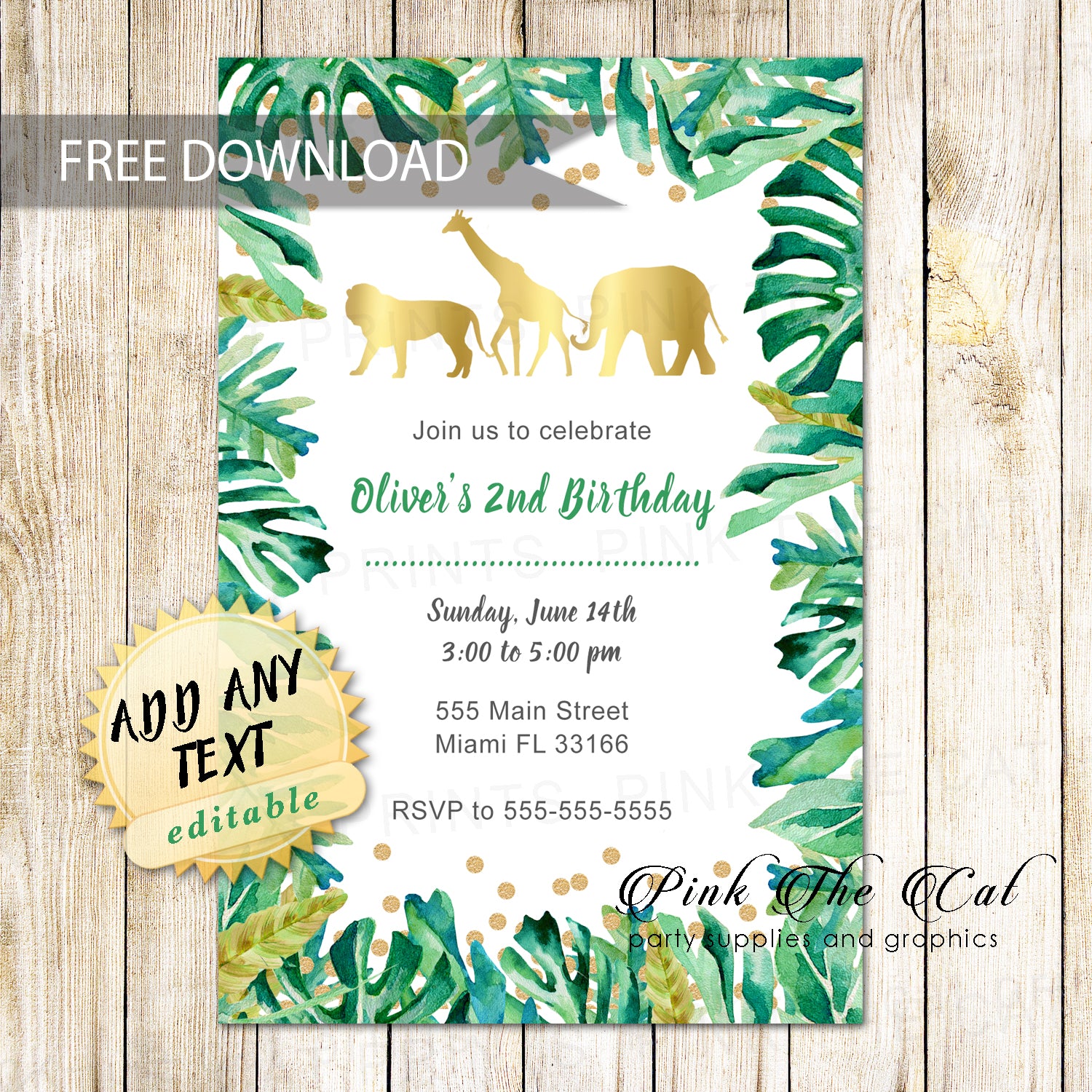 FREE PRINTABLE JUNGLE INVITATIONS