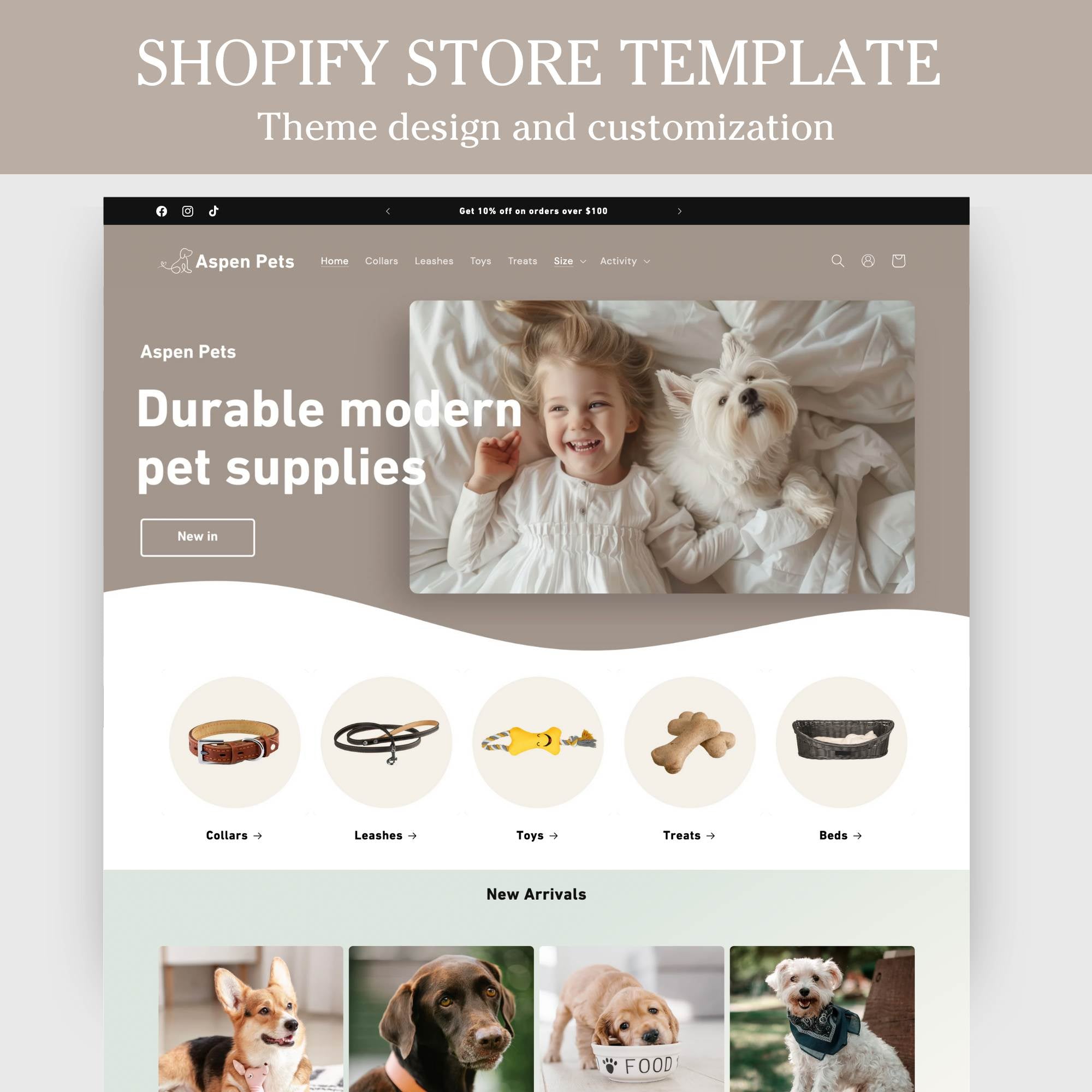 Pet shop modern website template