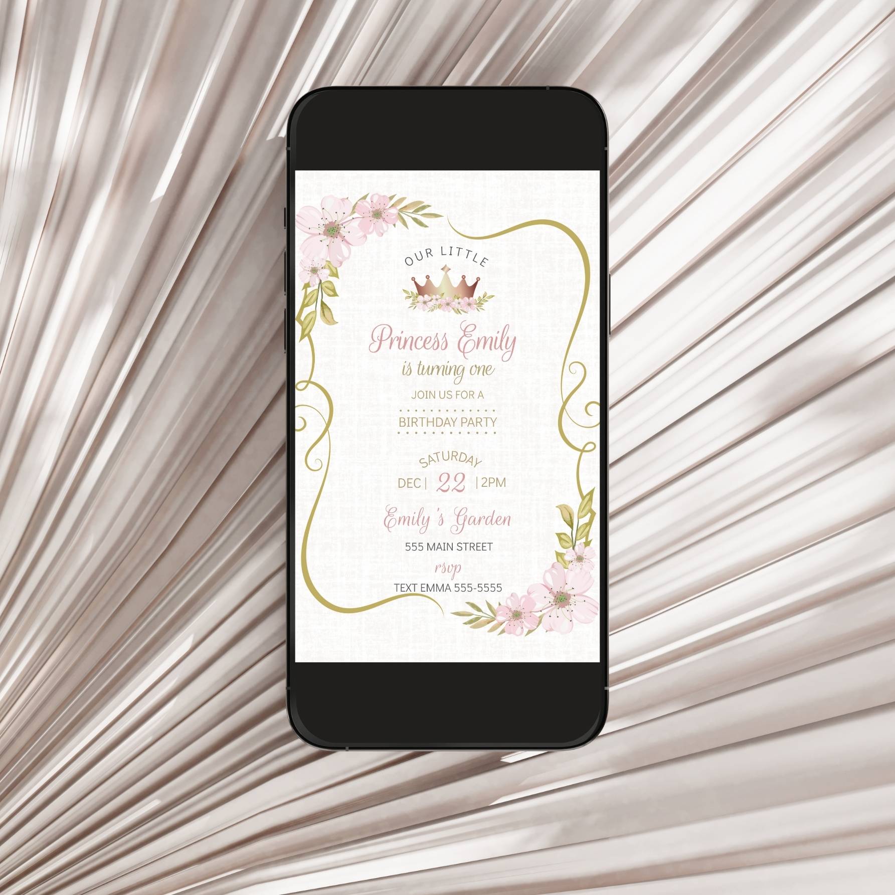 Princess birthday invitation
