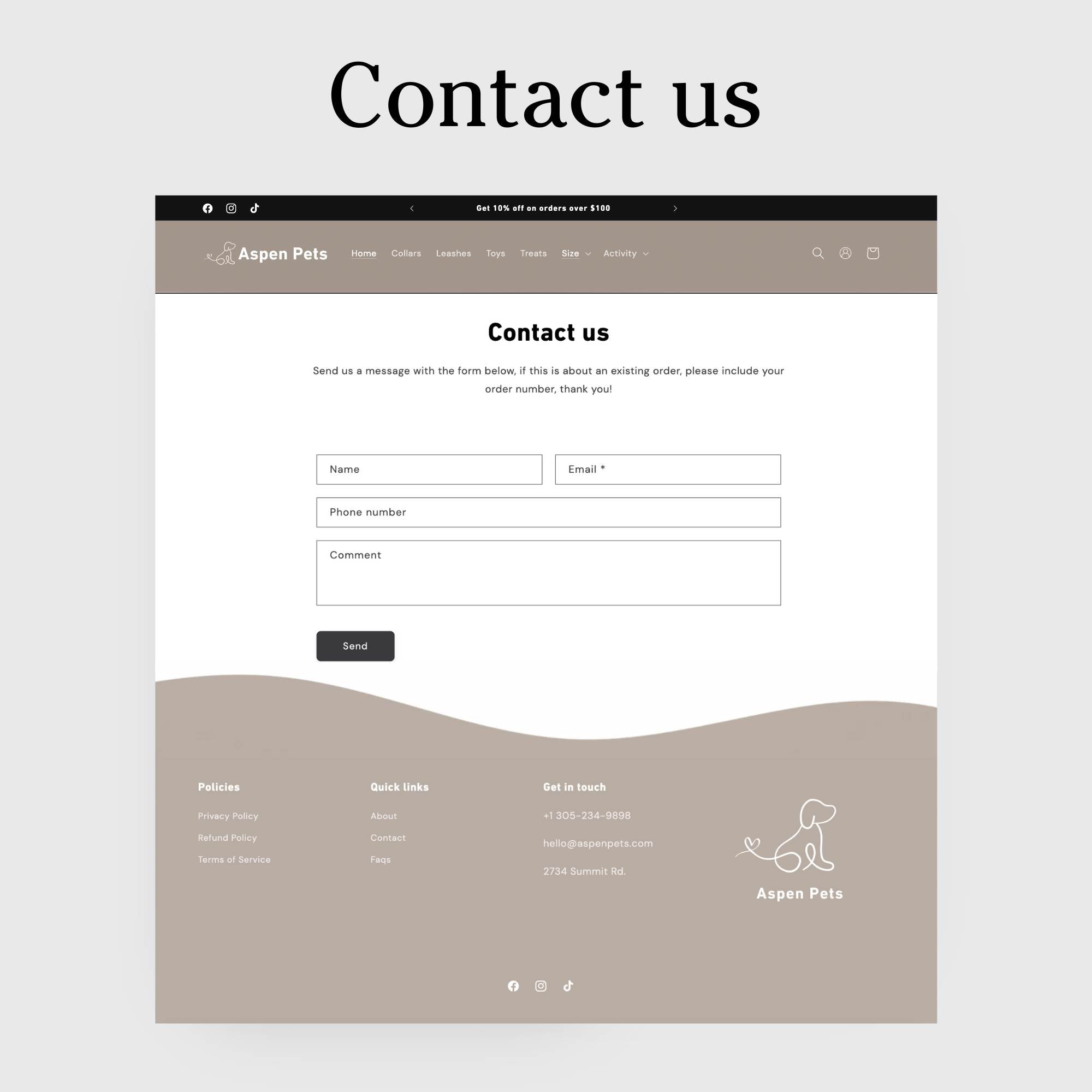 Pet shop modern website template