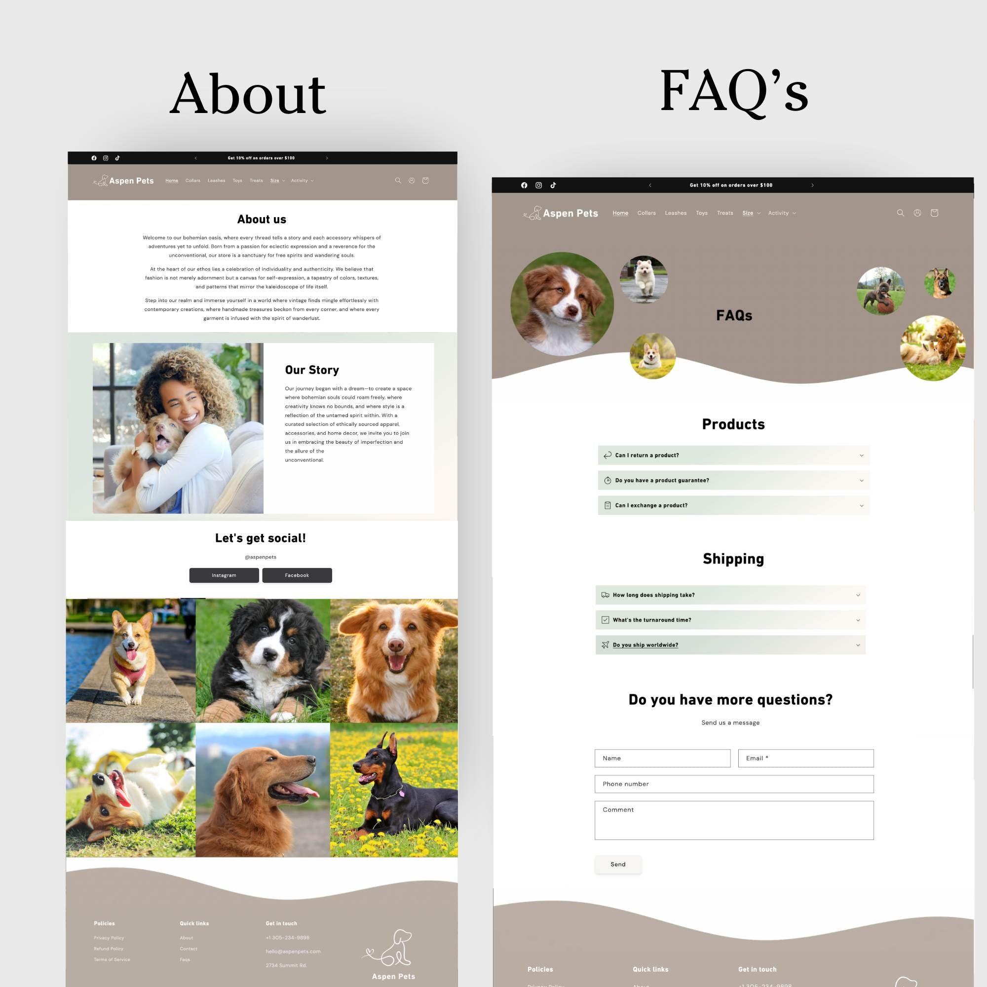 Pet shop modern website template