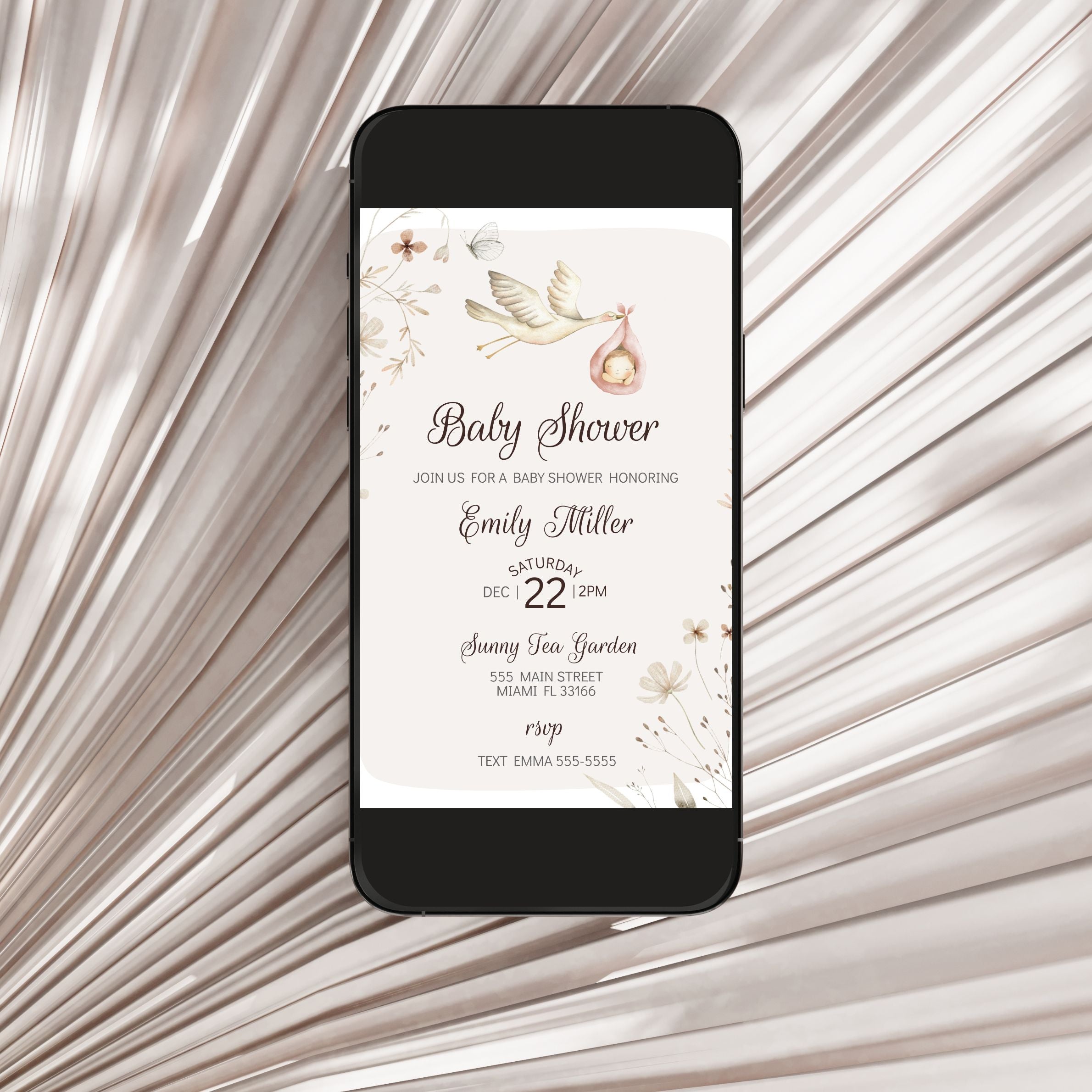 Stork Baby Shower Invitation Printable
