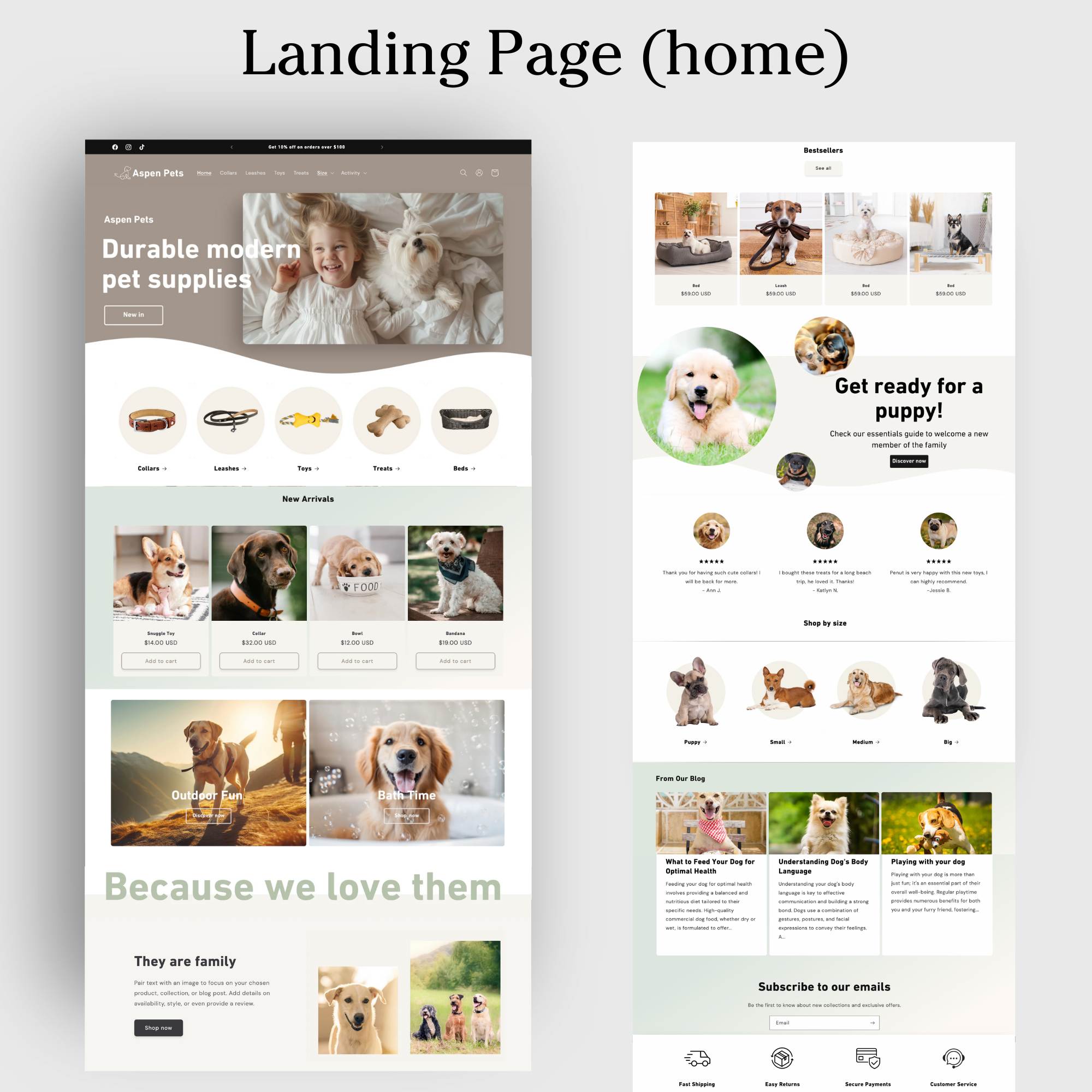 Pet shop modern website template