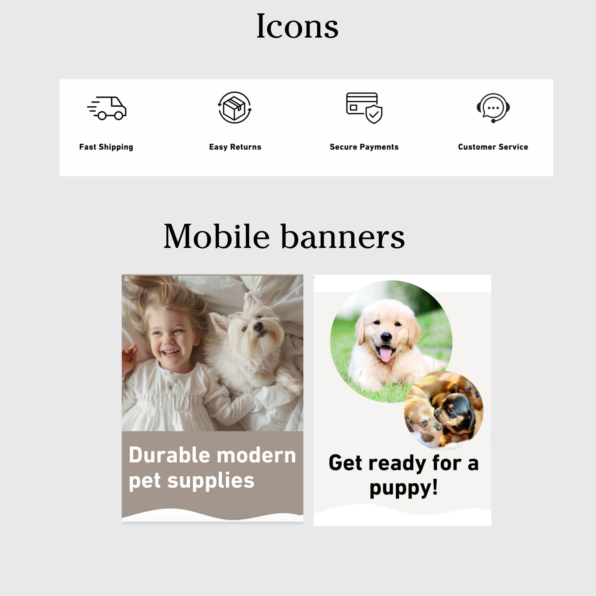 Pet shop modern website template
