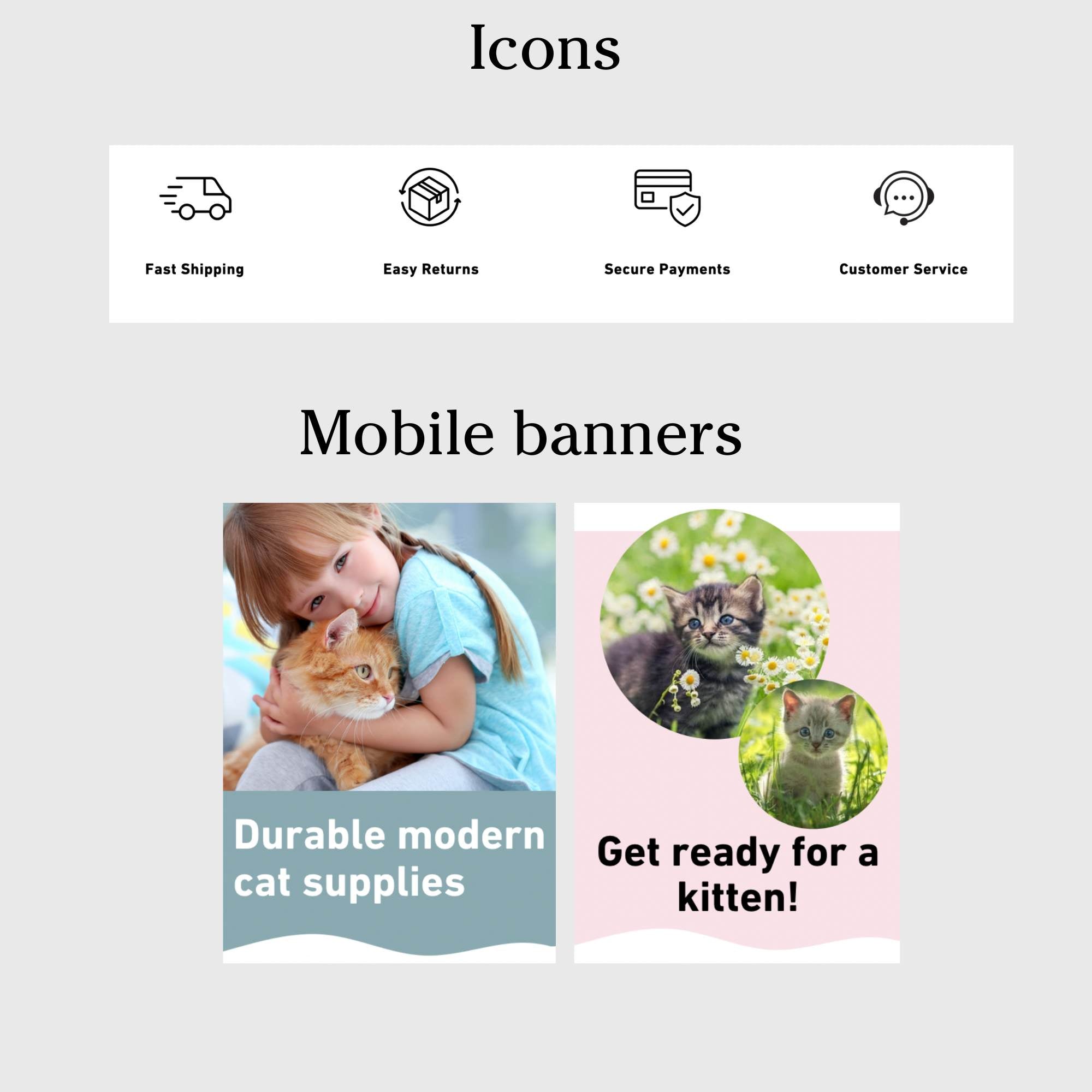 Cat pet shop modern website template