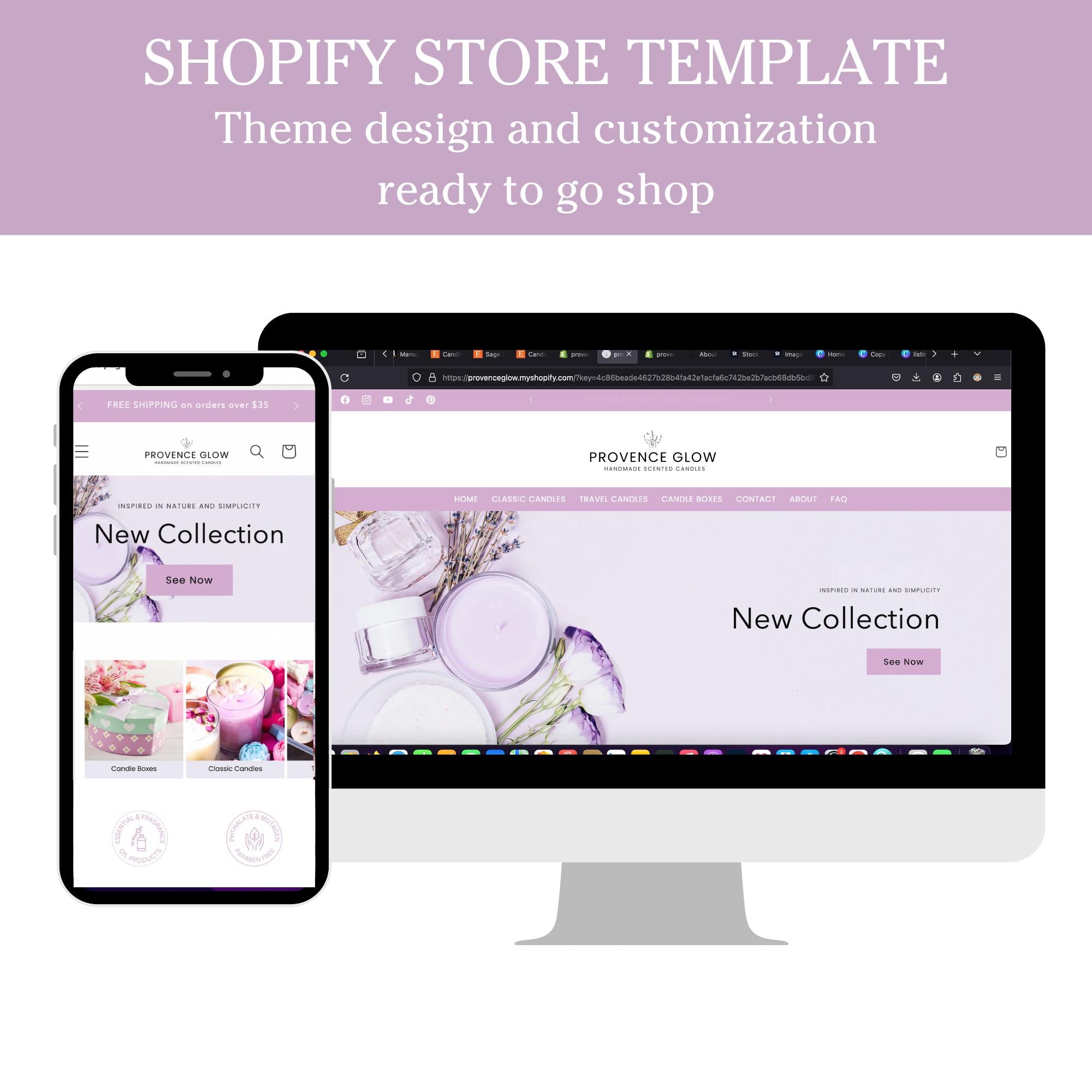 Luxury lavender candles shopify template