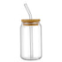 Glass Tumbler Can Cups With Bamboo Lids