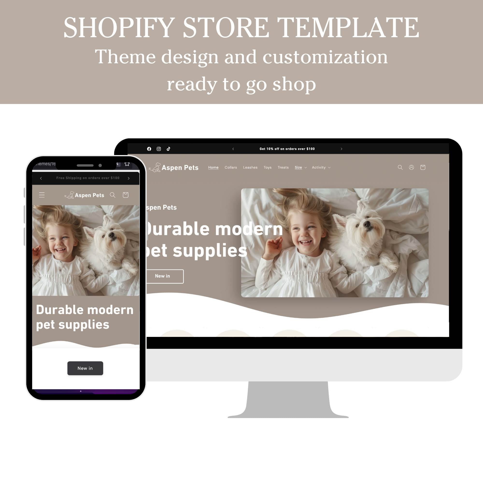 Pet shop modern website template