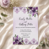Floral Wedding Invitations & RSVP Cards Plum Violet Damask