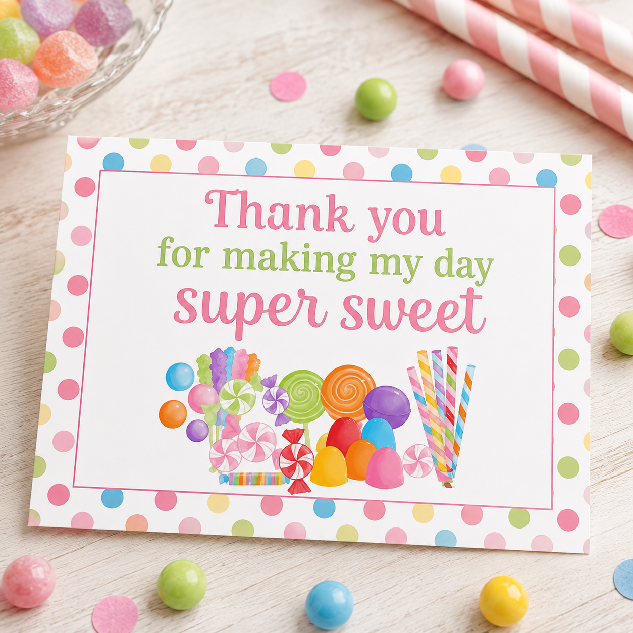 Candy theme favor label tag small card printable