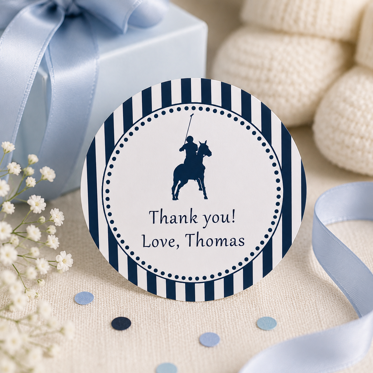 Polo navy blue stickers labels 40 pack