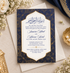 Nikah Walima Invitations Blue Gold Printable