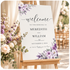 Wedding welcome sign floral purple romantic