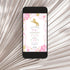 Unicorn birthday invitation confetti pink gold