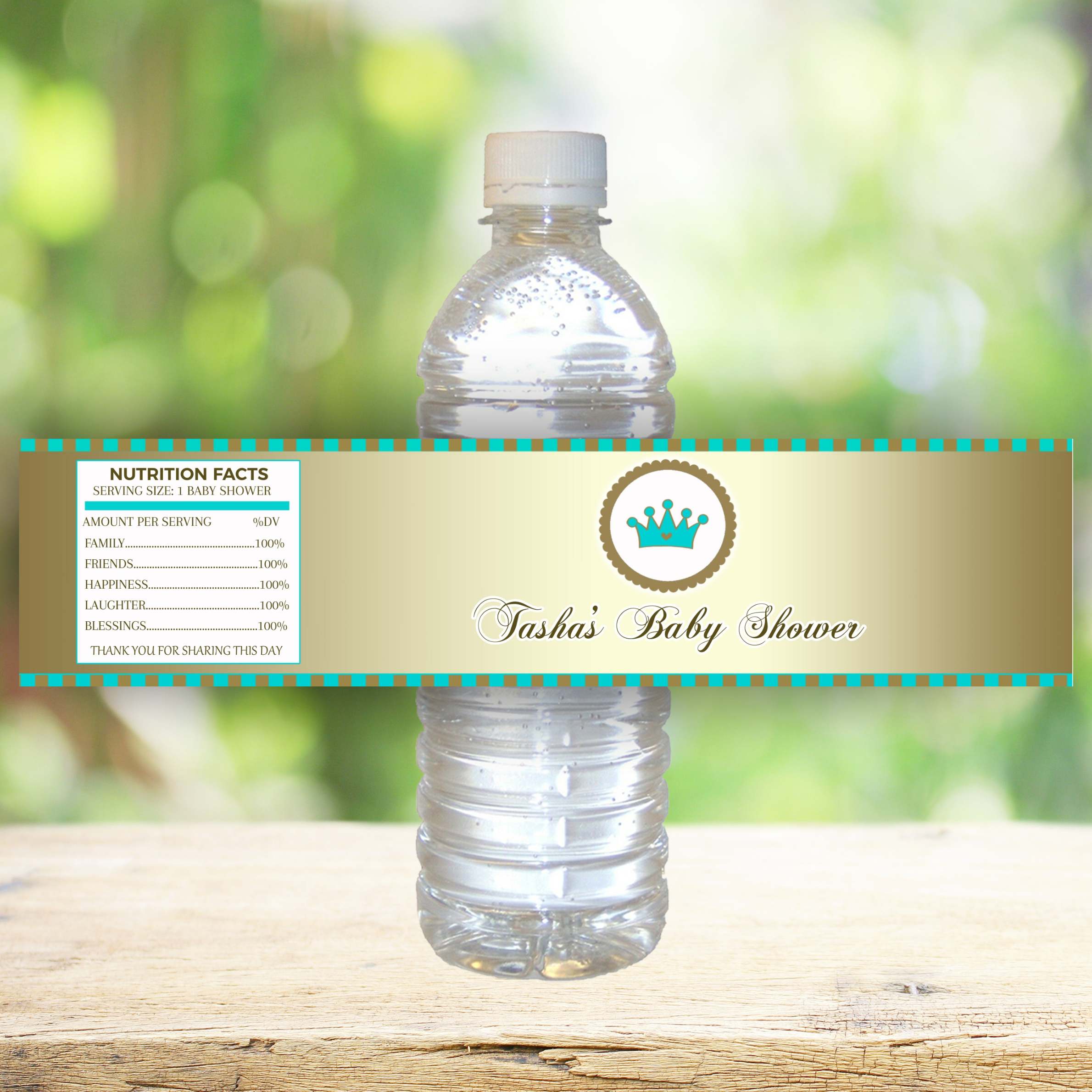 Gold Turquoise Prince Bottle Label Printable