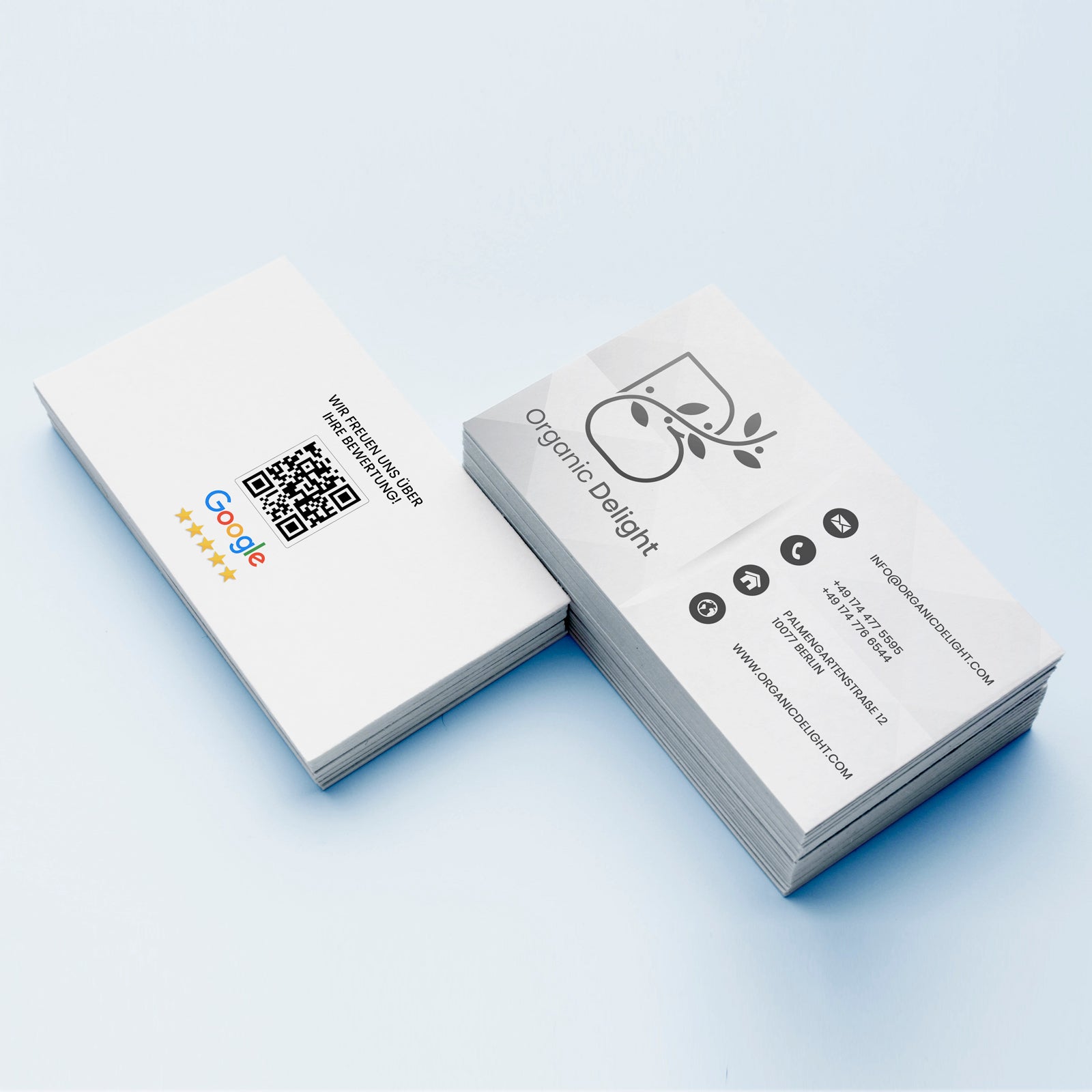 100 business cards with your new logo