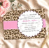 Leopard Invitation Adult Girl Birthday Party Pink