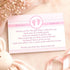 Baby Girl Shower Thank You Card Note Pink White