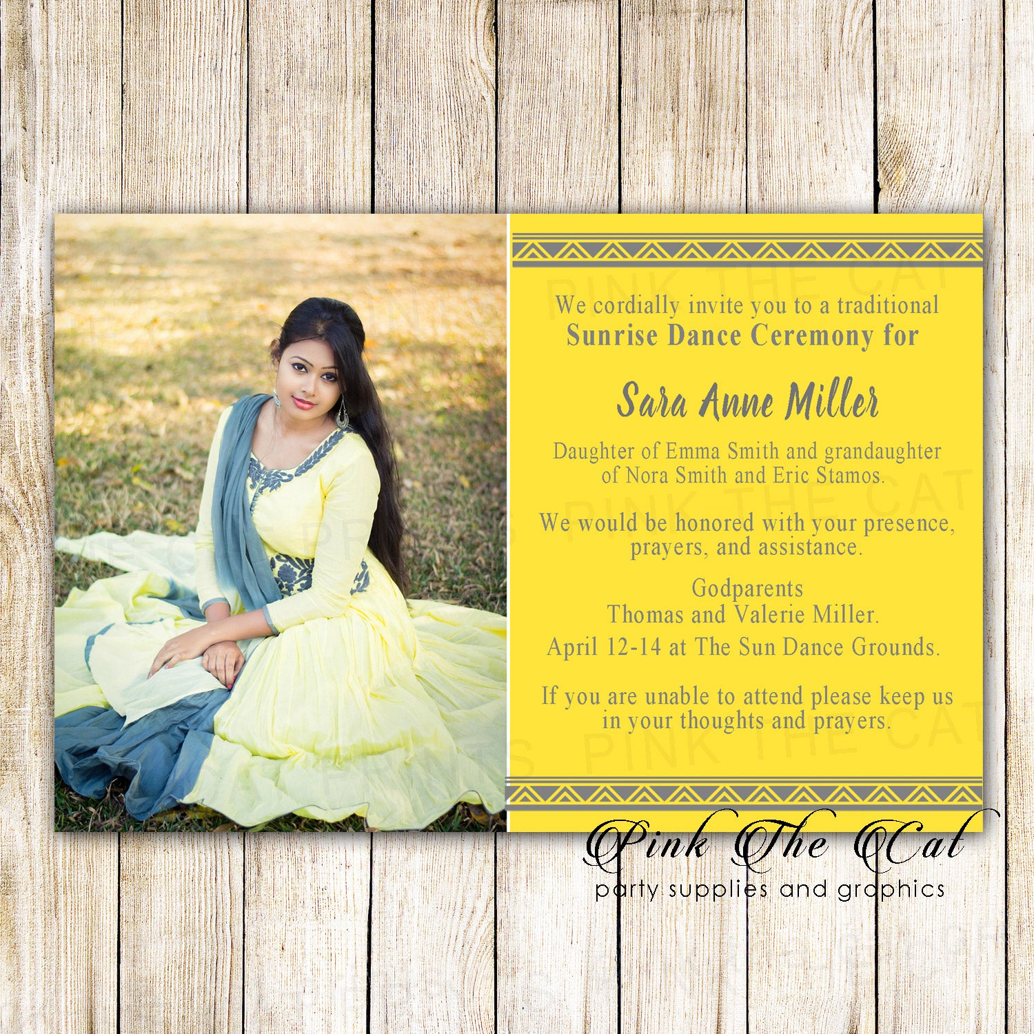 Sunrise dance ceremony invitation printable