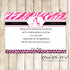 Thank you cards giraffe baby shower pink black printable