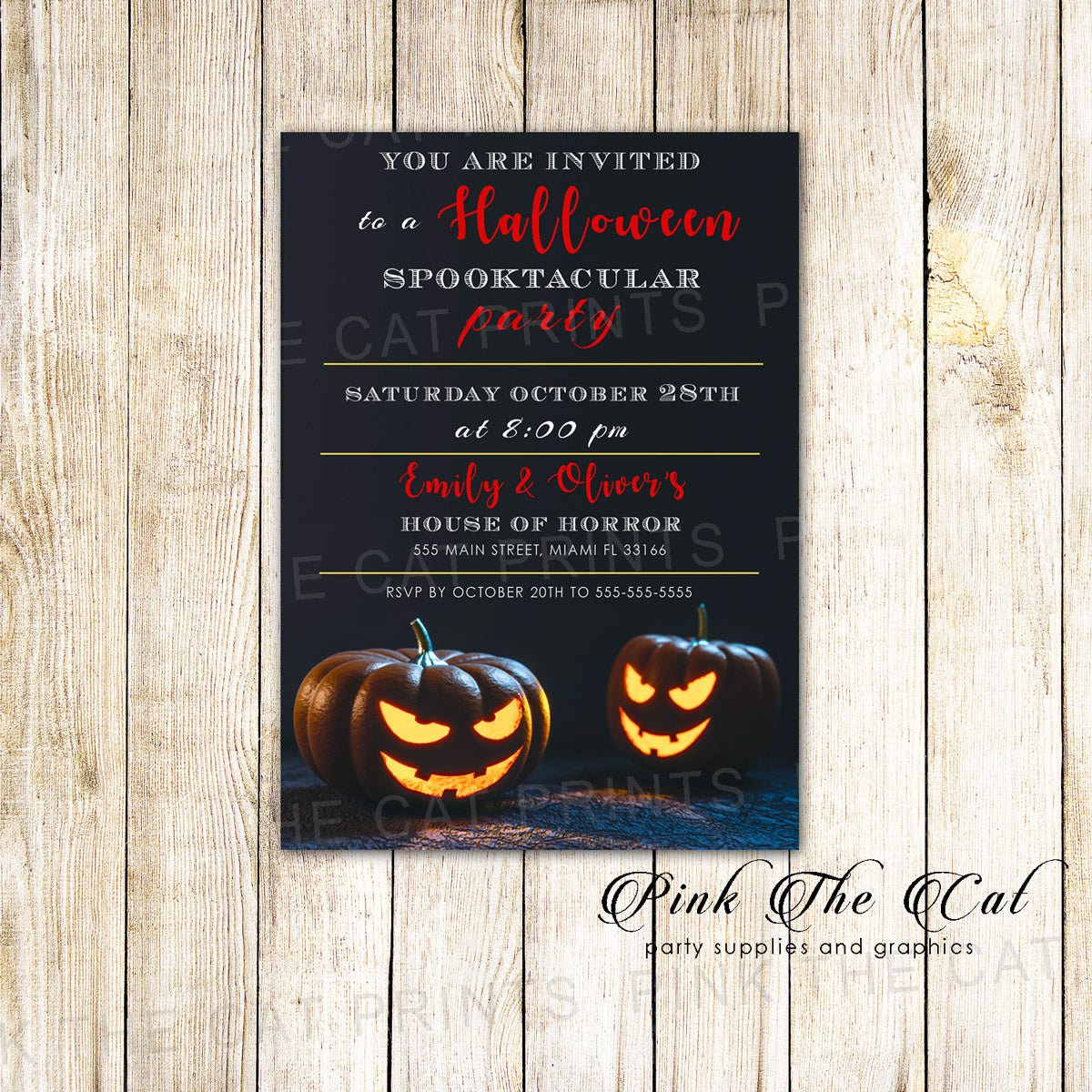 Halloween adult party invitation