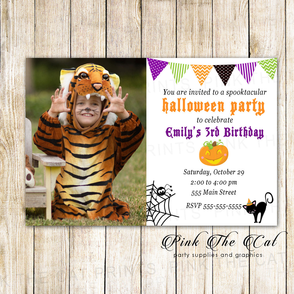 Halloween invitation kids birthday party