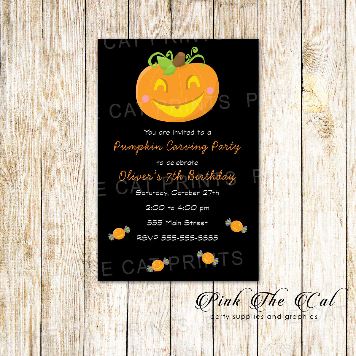 Halloween invitation kids birthday party