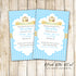 Prince invitation gold blue birthday baby shower