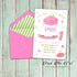 Pumkin invitation kids birthday party pink