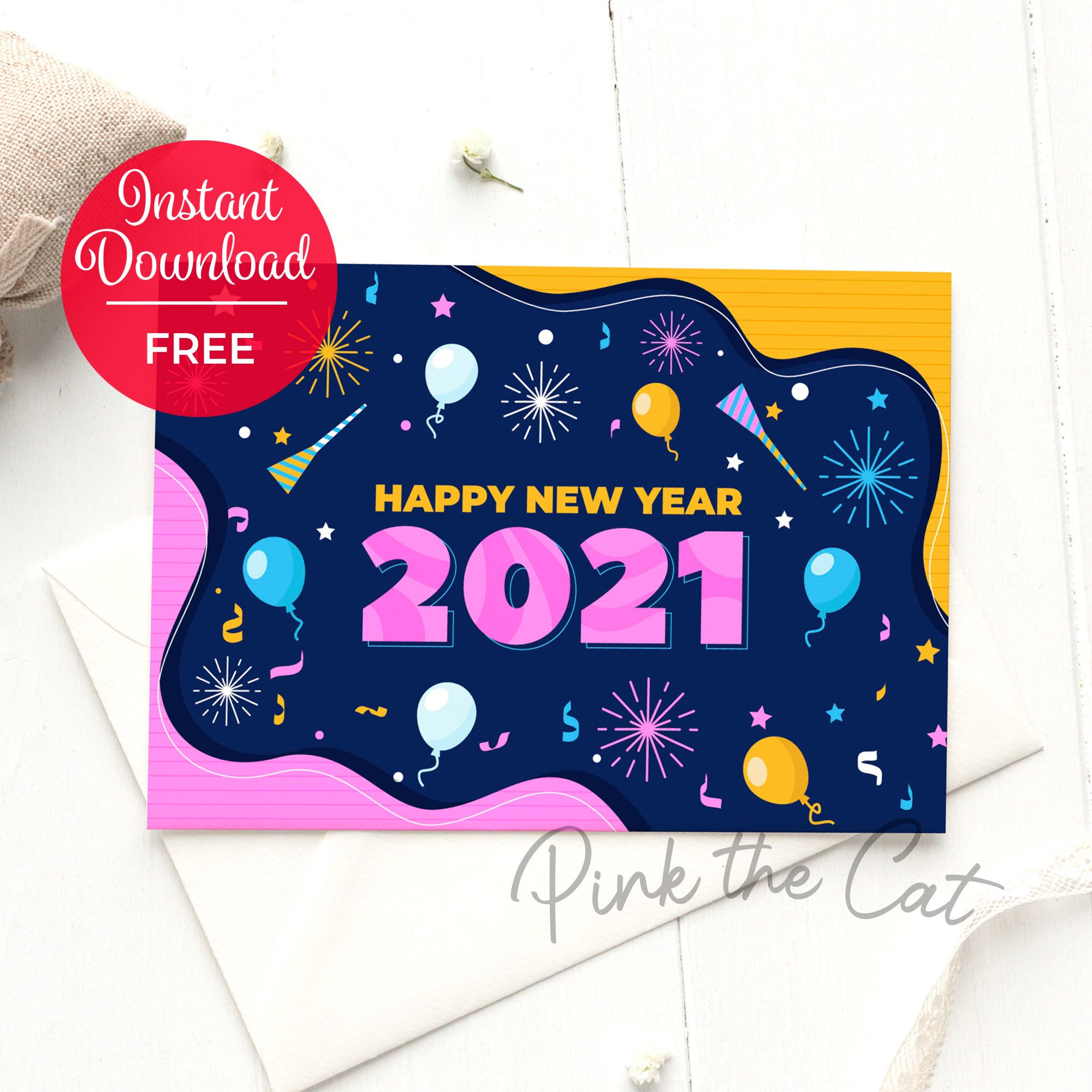 2021 new year greeting card printable