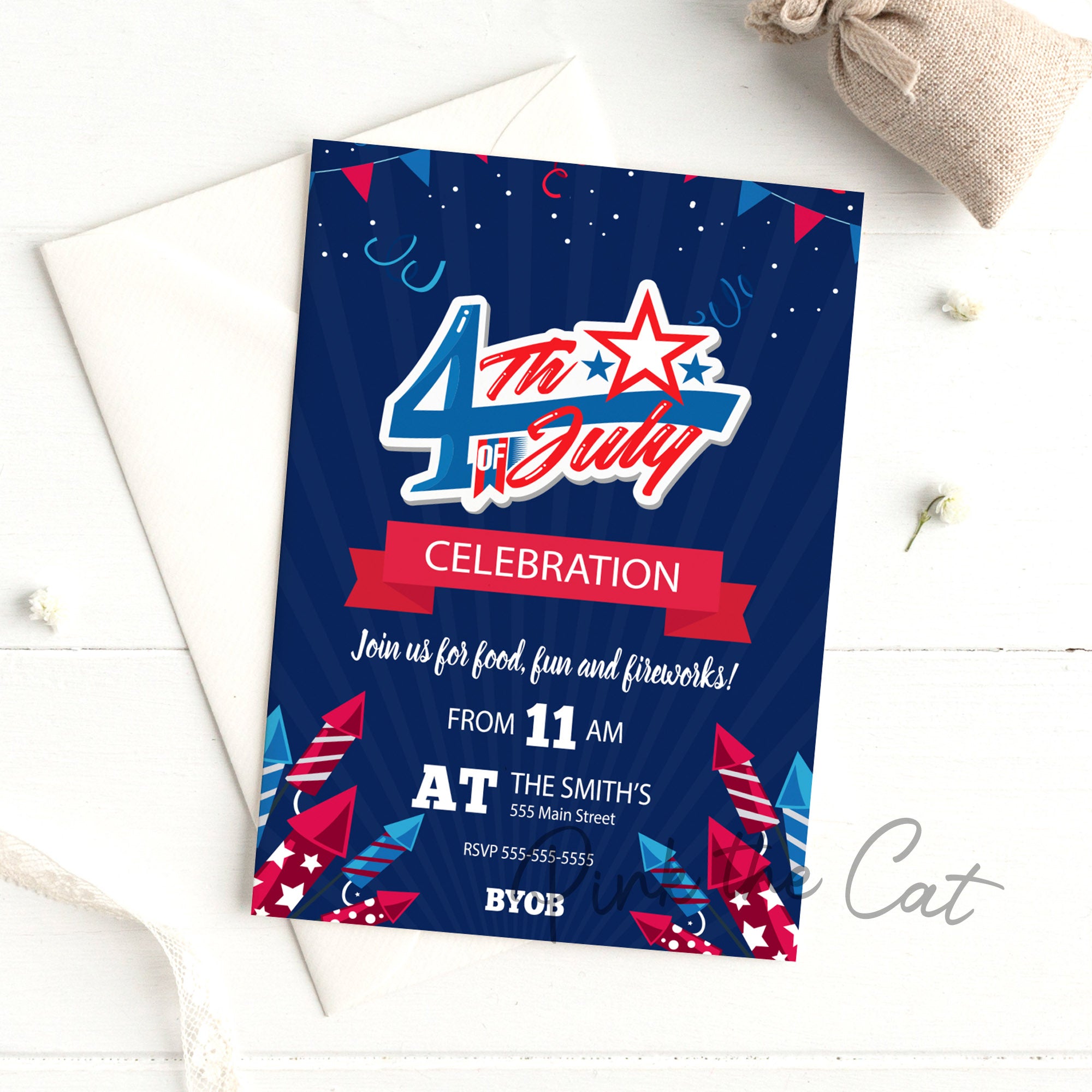 4th of july celebration invitation