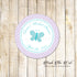 40 Butterfly Label Stickers Birthday Baby Shower Lavender Teal