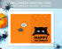 Halloween greeting card black cat printable